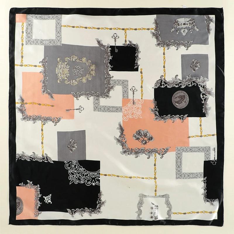 Luxury Women's Silk Scarves Paisley Satin Hijabs Summer Headscarf Designer Bandana Neckerchief Cheveux Hair Accessories 90x90cm