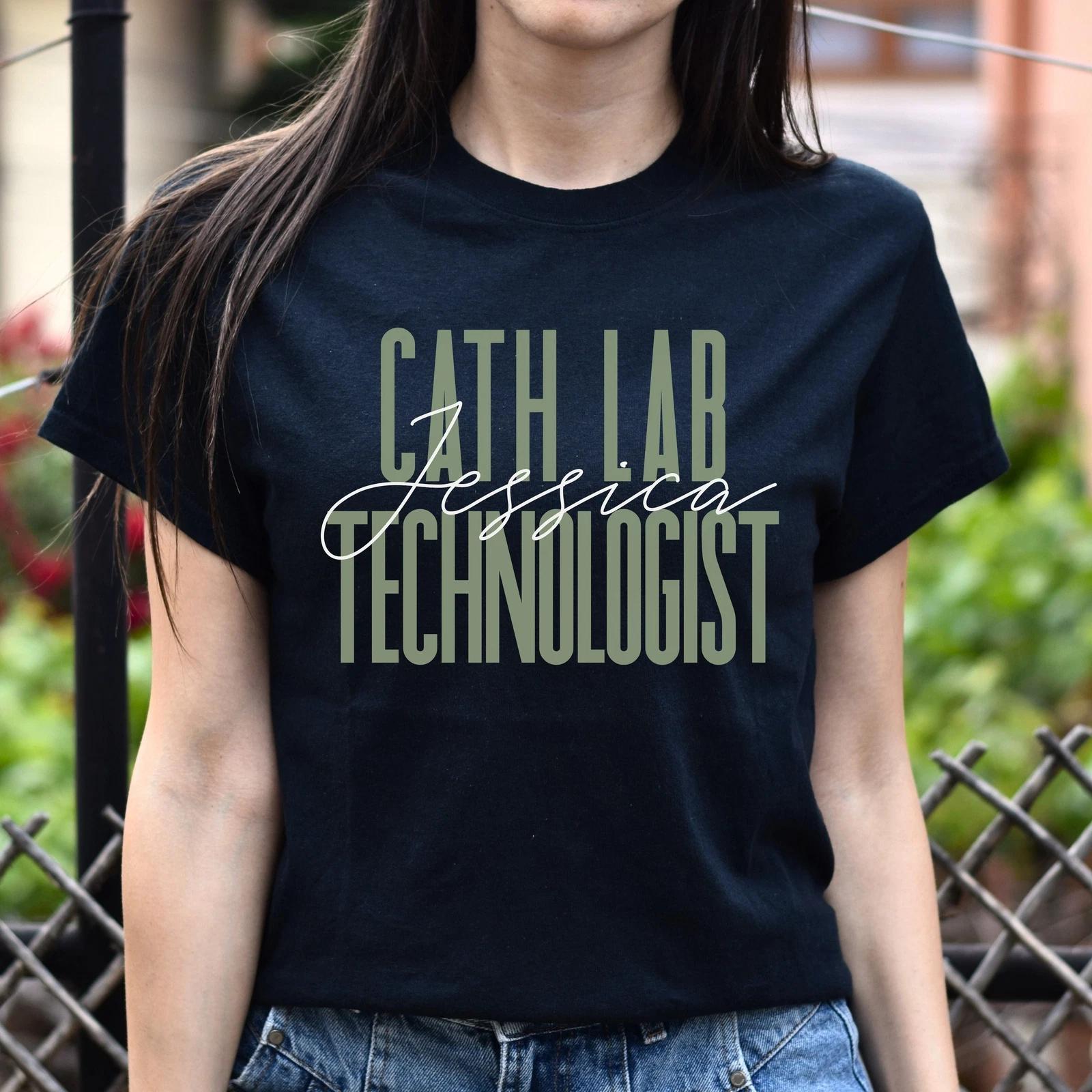 Cath lab technologist T-Shirt gift CT Radiographer Customized Unisex tee Black N L