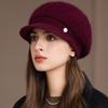 Chic Lined Fur Plush Brim With Hat Winter Fashionable Trendy Women New Brand Latest Fresh Hats For Casual Rabbit Blend Streetwear Knitted Cap
