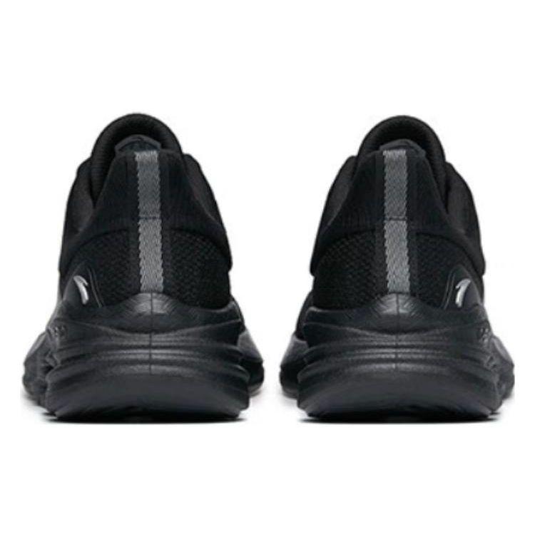 Anta Training Series Fabric Shock Absorbing Breathable Lightweight Low Top Running Shoes Men Sneaker Black Silver 912217704-2