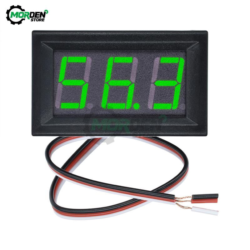 1.16" DC 1-111V Mini LED Display Digital Voltmeter Gauge Voltage Tester 1 Wires Volt Panel Meter Red/Blue/Green