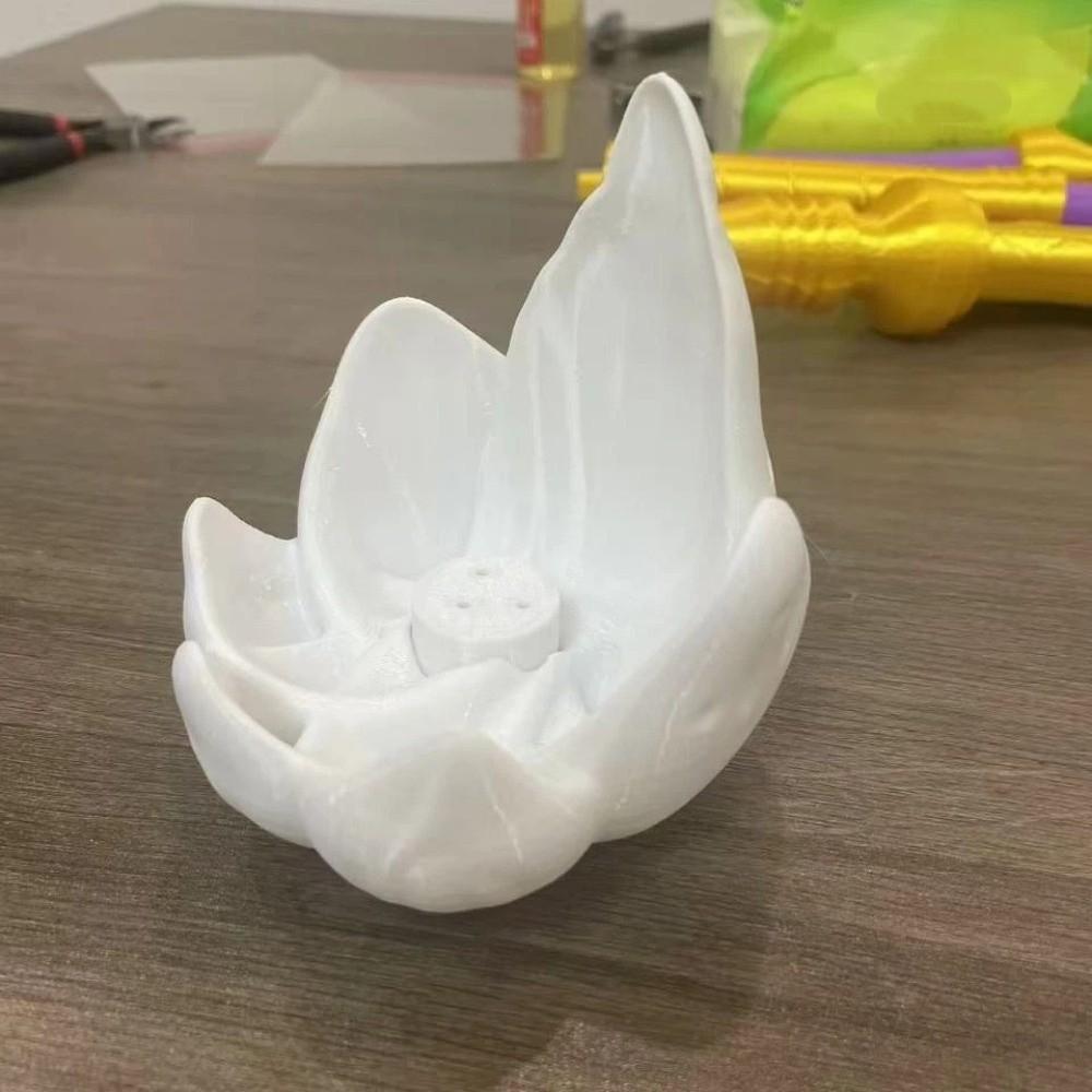Zen Chinese Style Lotus Incense Burner 3D Printing Plastic Lotus Censer Holder 3 Hole Sleep Aid Lotus Tabletop Incense Base
