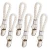 1~10Pcs Bathroom Towel Clips Braided Cotton Towel Clip With Metal Clamp For Home Bath Area Cooking Room Storage Pegs