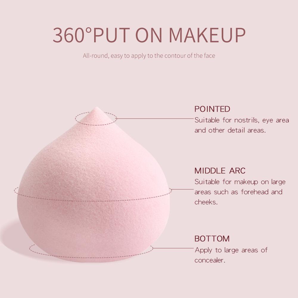 Extra Soft Mochi Puff - Cotton Candy Texture Blender for Liquid/Mineral Makeup, Bouncy Peach Sponge Dry & Wet Use