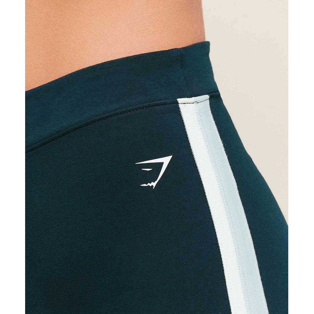 Gymshark Piping Wide Leg Pant Deep Petrol Blue Smoke Blue Soft White B5b7o Udxp