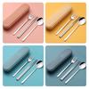 Portable Cutlery Set 304 Stainless Steel Chopsticks Fork and Spoon Tableware Set for Travel Camping Picnic Household Tool