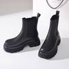 2025 Women's Black Chelsea Martin Boots: Chunky Heel, Round Toe, Platform Design