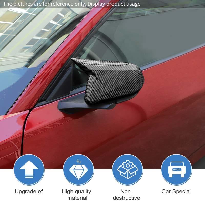 Car Rearview Mirror Decorative Frame Protective Cover For Ford Mustang 2015 Up Car Exterior Accessories , ABS Plastic