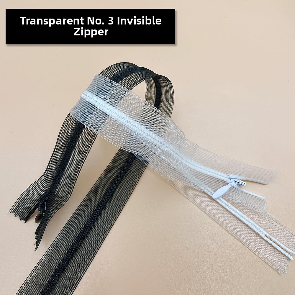 Teardrop Slider Mesh Tape Zipper Transparent Mesh Fishnet Zipper Close End Zipper Fashion Design