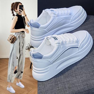 Ins Korean Style White Shoes Women's Trendy 2024 Spring New Breathable Student Running Board Shoes Platform Casual Shoes