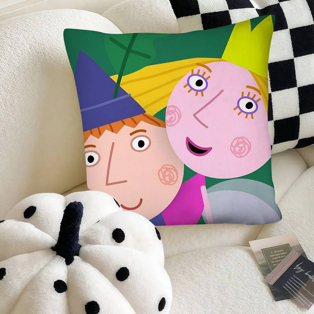 Housse de coussin Ben Hollys Little Kingdom Housse de coussin carrée tendance Housse de coussin de chambre Canapé Pièce Décoration Ins Loisirs