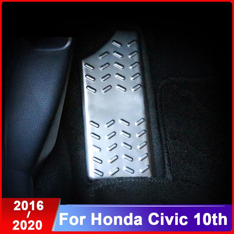 Stainless Steel Car Left Foot Rest Pedal Plate Cover Non-Slip Pad Protection Trim For Honda Civic 10th 2016 2017 2018