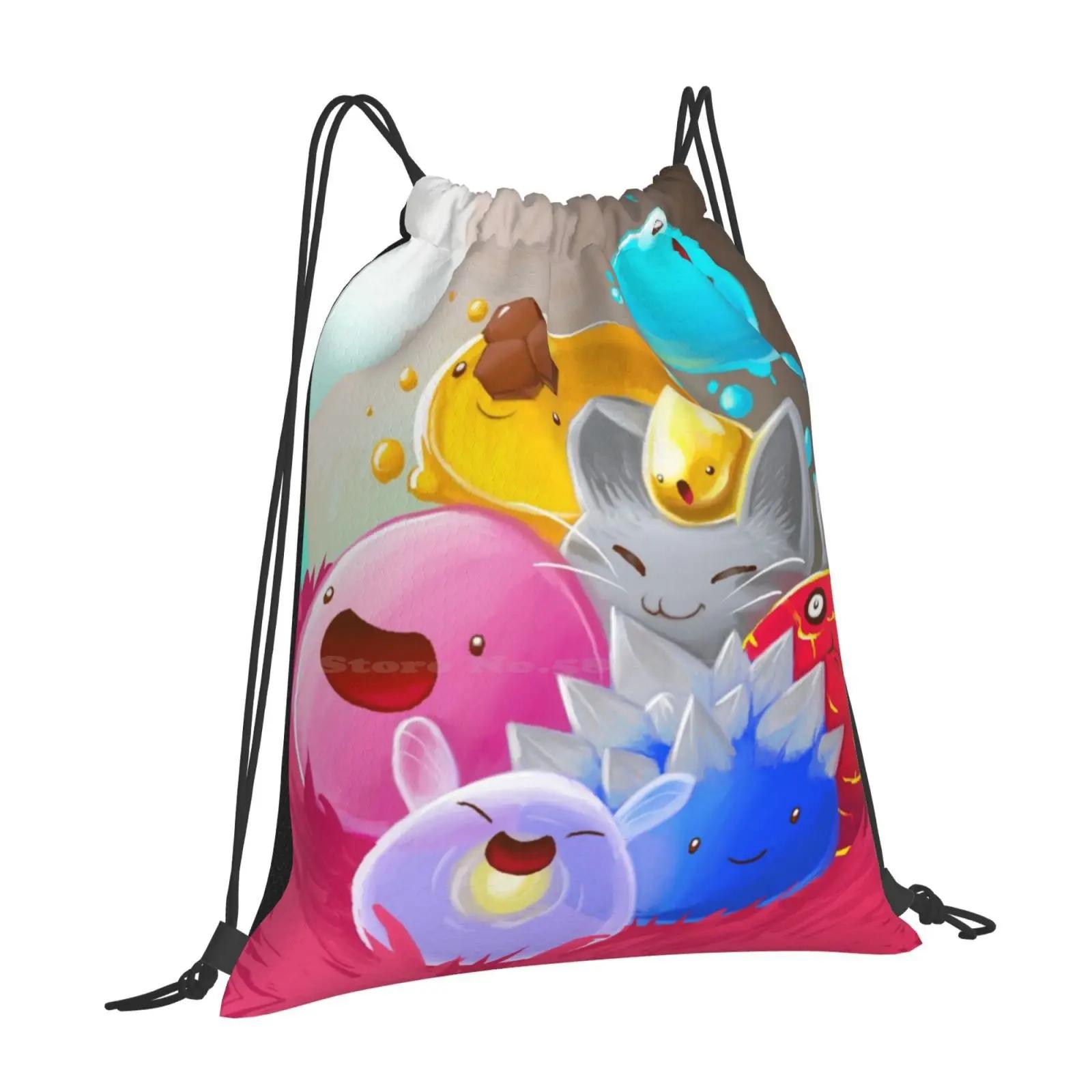 Slime Rancher [ Old ] Pattern Design Bagpack School Bags Slime Rancher Cute Adorable Slimes Tabby Pink Boom Puddle Honey Golden OneSize