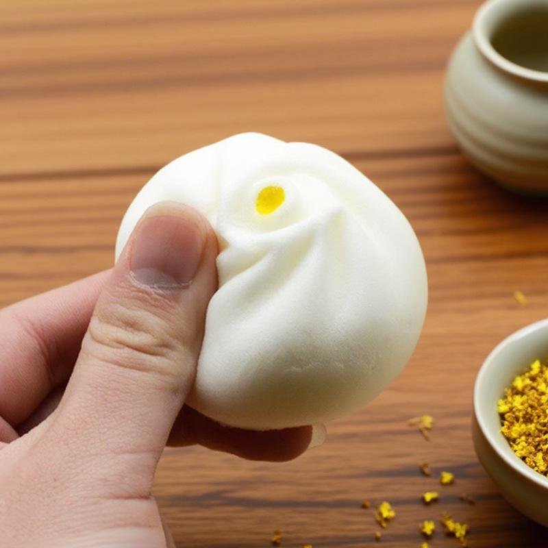 6cm Simulation Dumpling Pressure Ball Stress Relief Reusable Decompression Toys Children Adults Birthday Gift