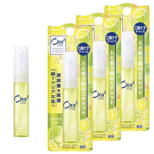 

Ora2 Me Mouth Spray, Citrus Mint (Portable Mouth Freshener, Prevents Bad Breath), 6ml x 3 Bottles