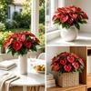 Weatherproof Artificial Morning Glory Flowers Silk Material Faux Petunia Flowers  Hanging Basket