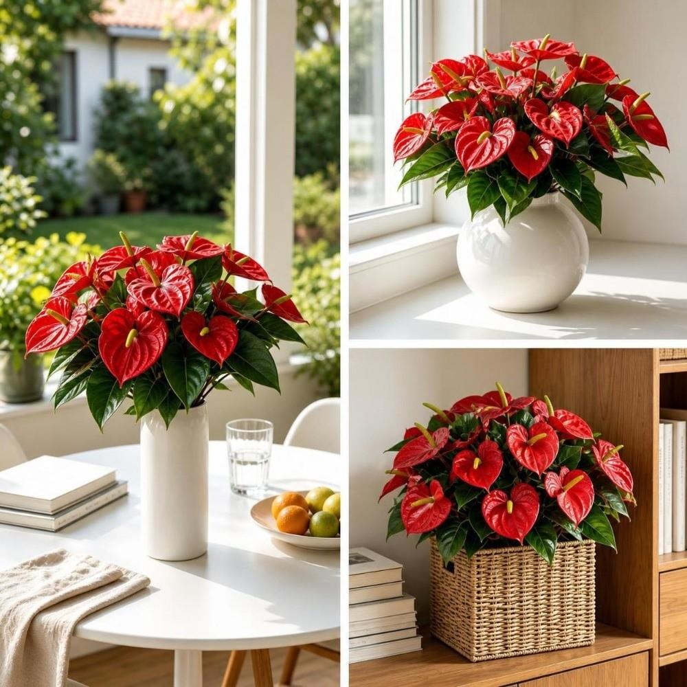 Weatherproof Artificial Morning Glory Flowers Silk Material Faux Petunia Flowers  Hanging Basket