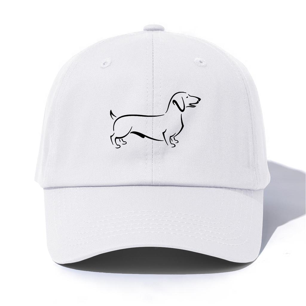 1pc Dachshund Print  Baseball Cap for Adults,  Minimalist Retro Style Casual Soft Adjustable Dad Hat, Perfect As Gift