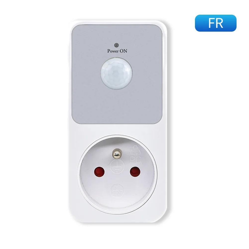 PIR Infrared Sensor Socket Protector LED Night Lights 220V EU FR US UK Plug 120° Degree Wide Angle Automatic Induction Retardant