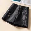 Women's High-Waist Black PU Leather Shorts for Fall/Winter 2024