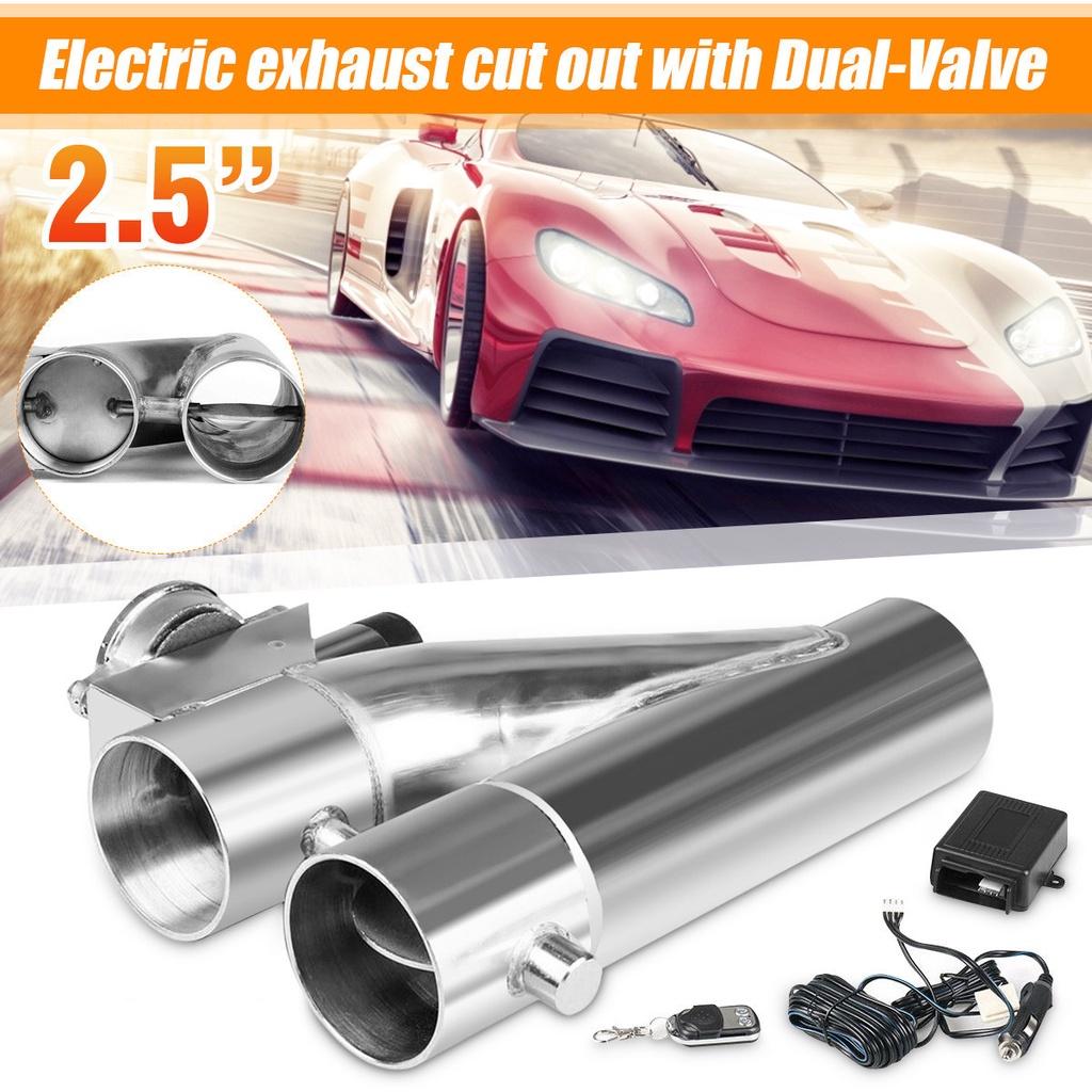 3" 2.5'' Double Valve Car Electric Exhaust Cut Out Valve Exhaust Pipe Muffler Kit with Wireless Remote Control