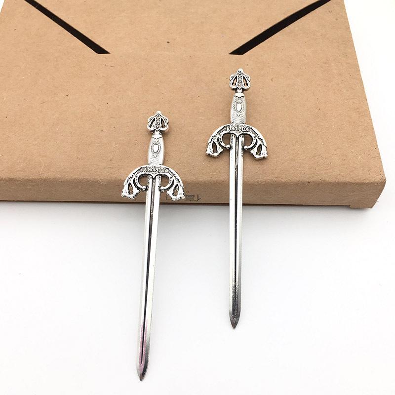 DIY Alloy Retro Tibetan Silver Sword Accessories - 6 Styles for Cosplay or Jewelry