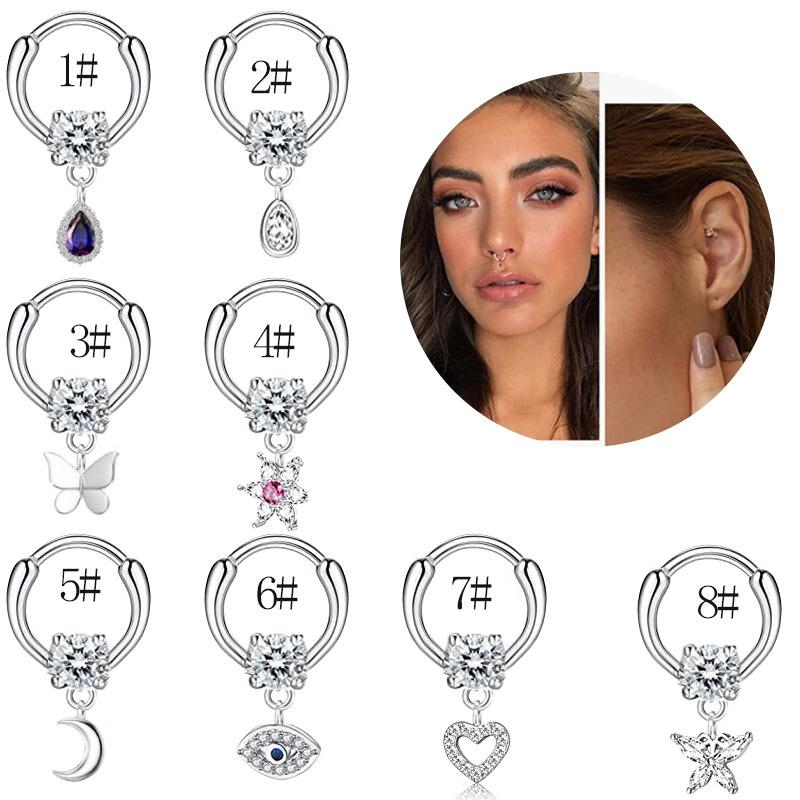 Stainless Steel Vermiculite Pendant Rings Of Butterfly Fish Tail Nasal Partial Earrings Puncture Jewelry