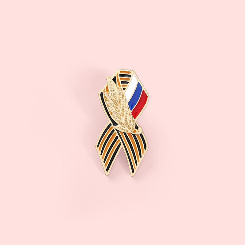 Simple Creative Wheat Stripe Lapel Pin Brooch Enamel Metal Badge