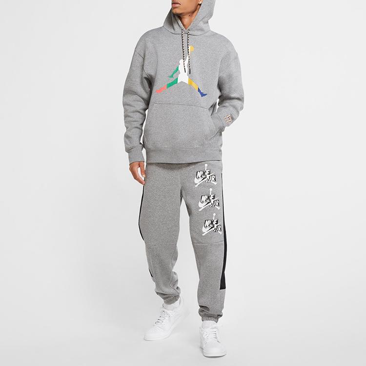 Jordan Sport DNA Fleece Hoodie With Large Logo Print Men Tops Grey CK9573-091