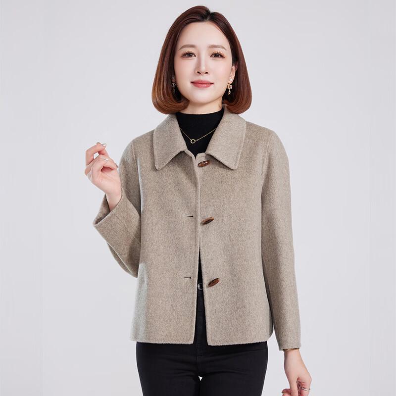 Fengxun Women's Short Double-Faced 100% Wool Coat