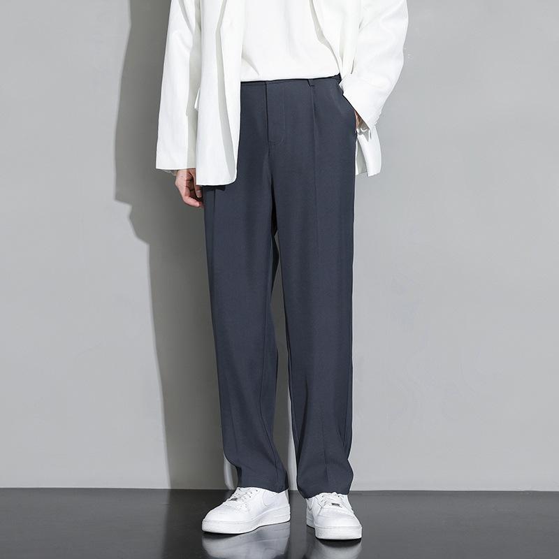 Men's Summer Loose Wide-Leg Drape Trousers - Casual, Trendy Straight Fit
