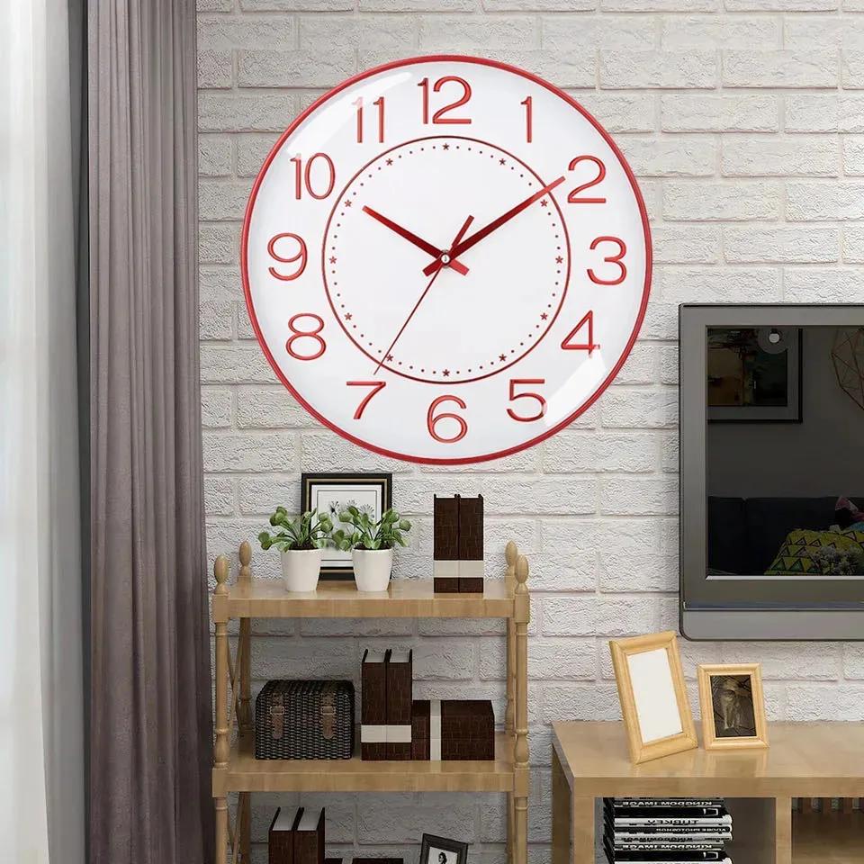

8 inch Simple Style Wall Clock Living Room Home Decor Digital Clocks Modern Design Swinging Pendulum Bedroom Ornament Office 8 inch фіолетовий