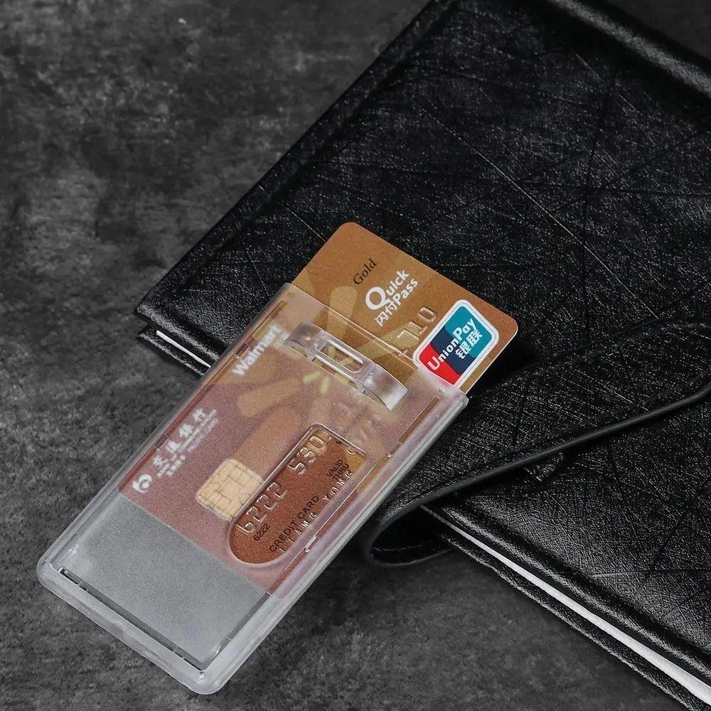 Protetor de Cartão Porta-Cartão Transparente Capa Protetora de Plástico Transparente Porta-Crachá de Trabalho Estudante