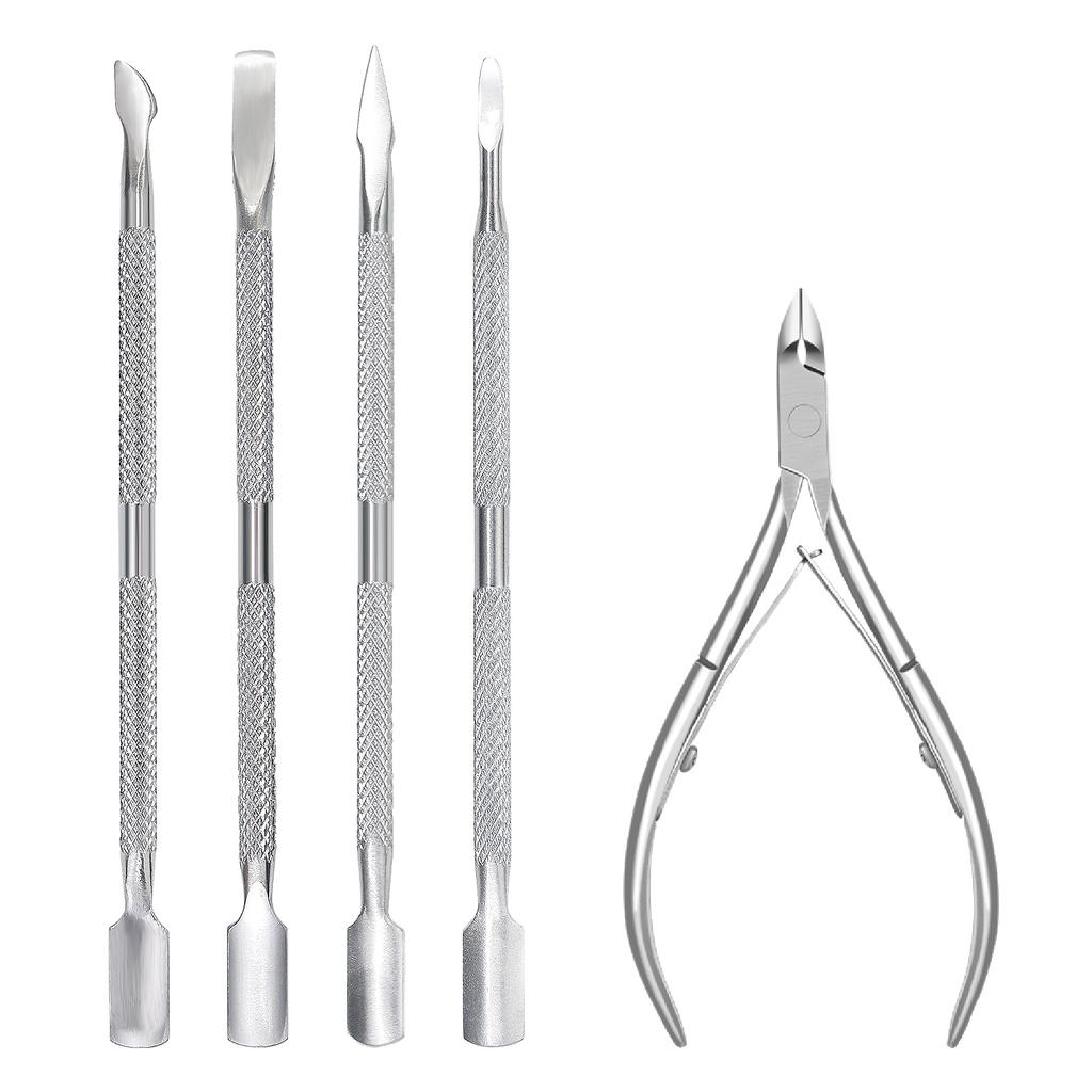Xiaomi 4/5 Pcs Professional Stainless Steel Nail Cutter Scissor Nippers Multi Function Cuticle Pusher Remover Nail Art Care Tools Kits