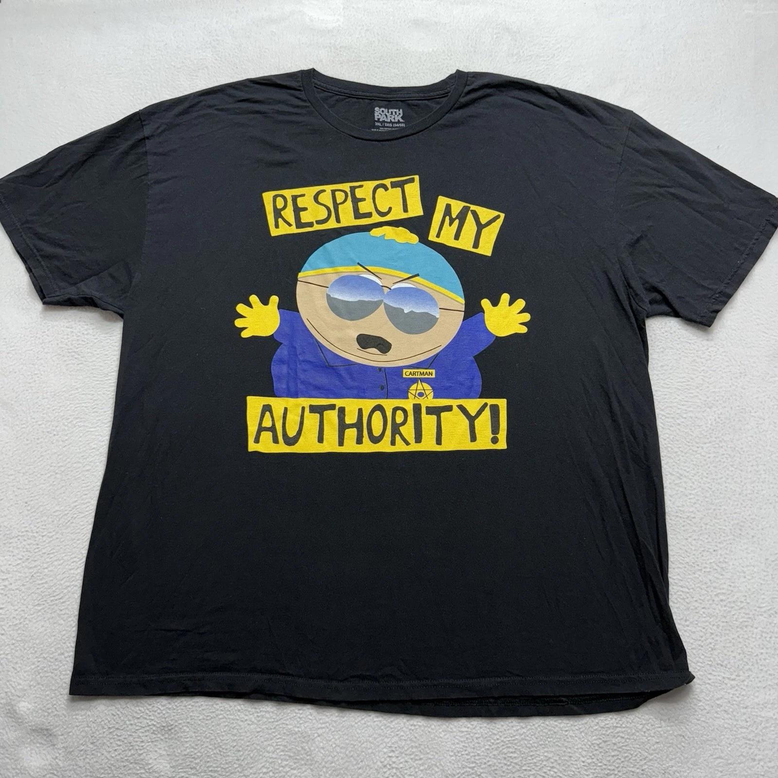 South Park Shirt Men s Cartman Respect My Authority Adult Short Sleeve Tee 3XL 2XL