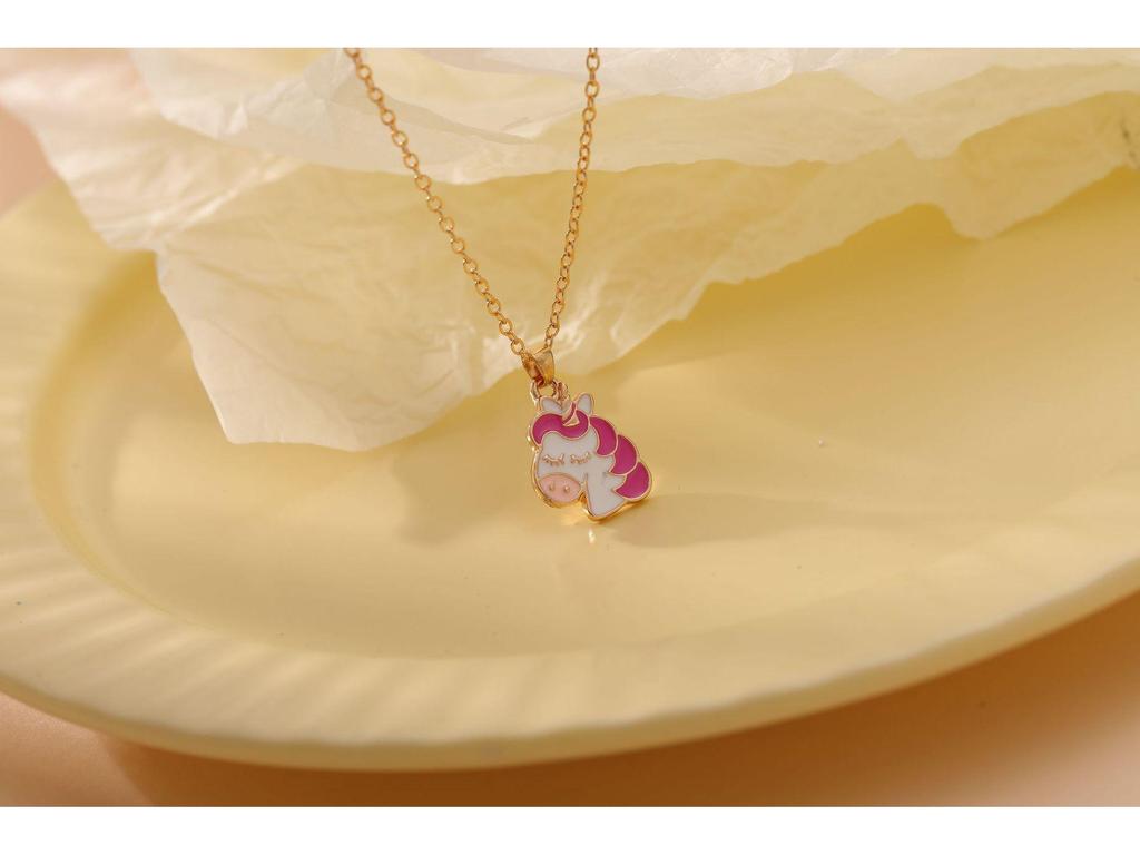 Rainbow Dinosaur Unicorn Friendship Necklace for Children – Creative Pendant Gift