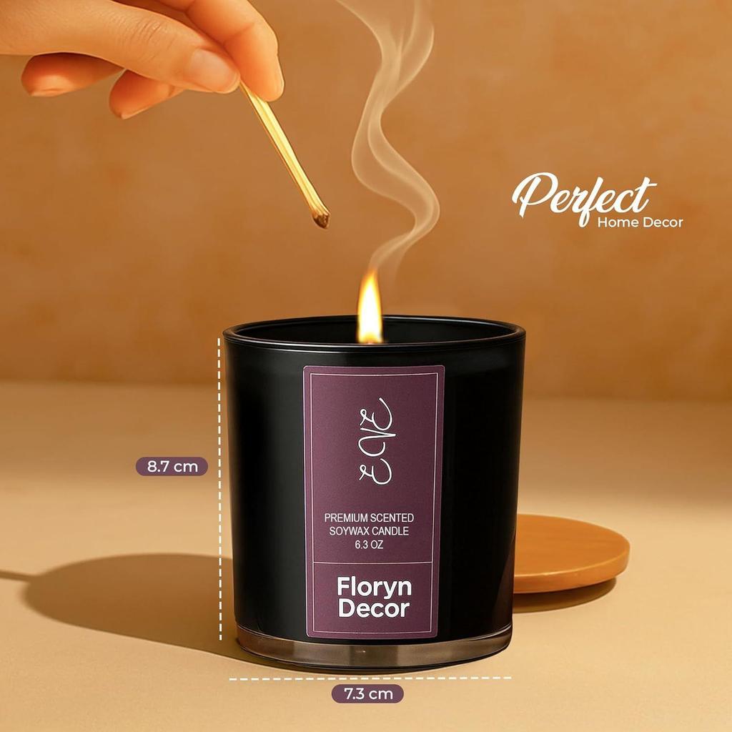 Decor Glass Premium Scented Candles for Home Decor with Wodden Lid- Perfect Fragrance Candle for, Gifts and Relaxation|Fragrance- Oudh