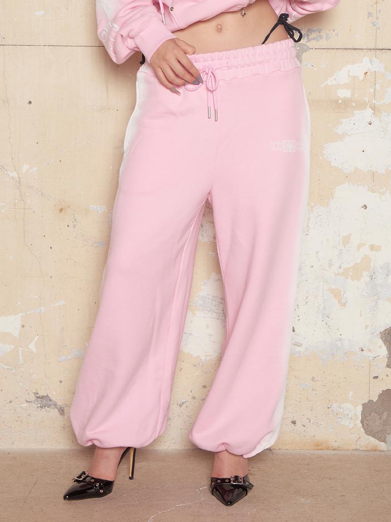 Hilda Smog Motif Wide String Sweatpants [Pink]