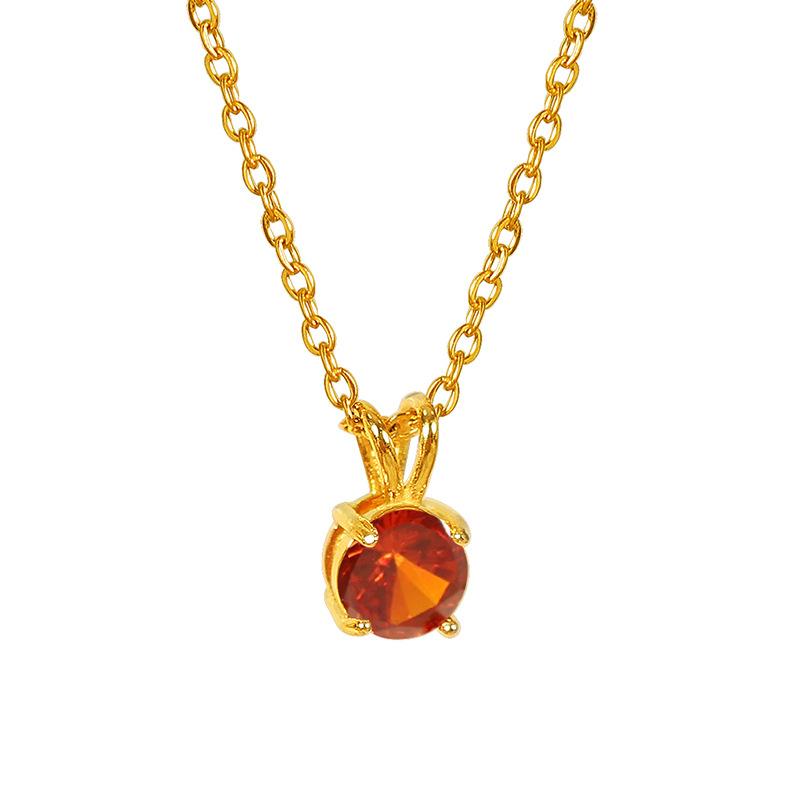 

2026 Elegant Natural Gemstone Zircon Pendant Necklace Design Sense Plated 18K Necklace Fashion Commuter Must 45CM