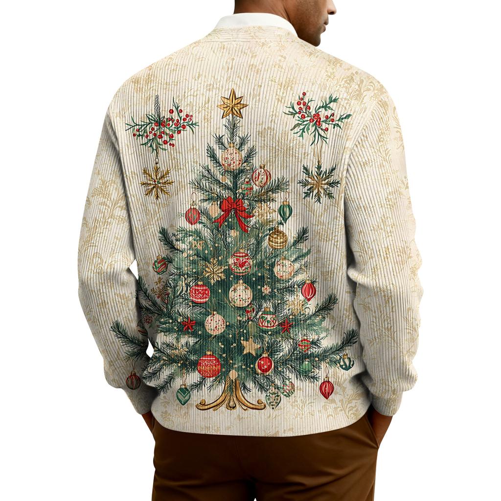 Men's Ribbed Knit Long-Sleeve Cardigan