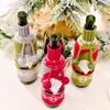 Creative Knitted Christmas Wine Bottle Cover Featuring Adorable Rudolph Design For Festive Table Decor