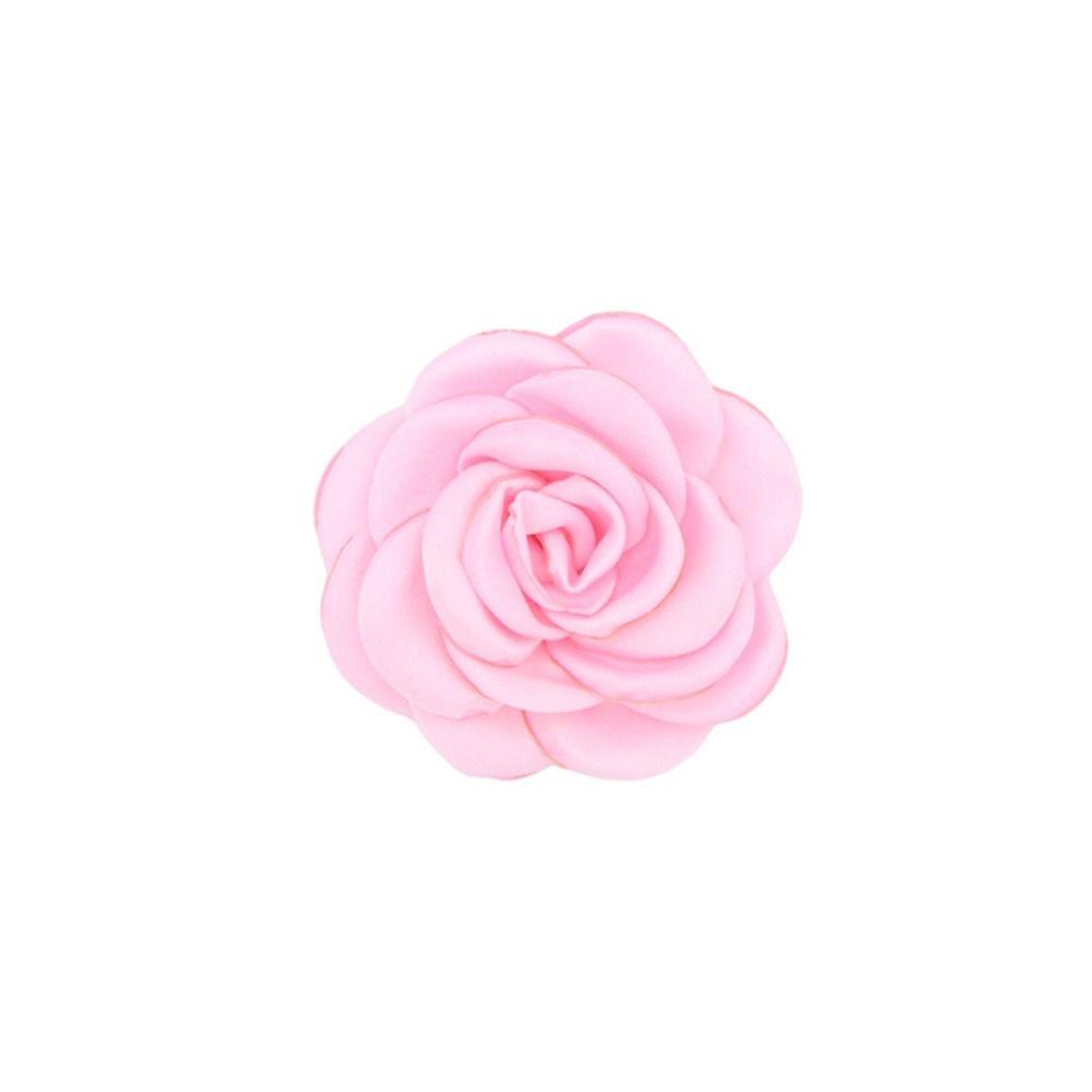Satin Rose Fabric Artificial Flower Camellia Flower Silk Dress Decoration Headwear Handmade Hair Accessory