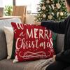 Christmas Covers with Letters and Snowflake Digital Print, Linen Cushion Cases for Sofa and