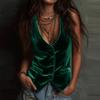 BITCED Women's Fashion Casual Solid Color Print Sleeveless V Neck Blouses & Shirts