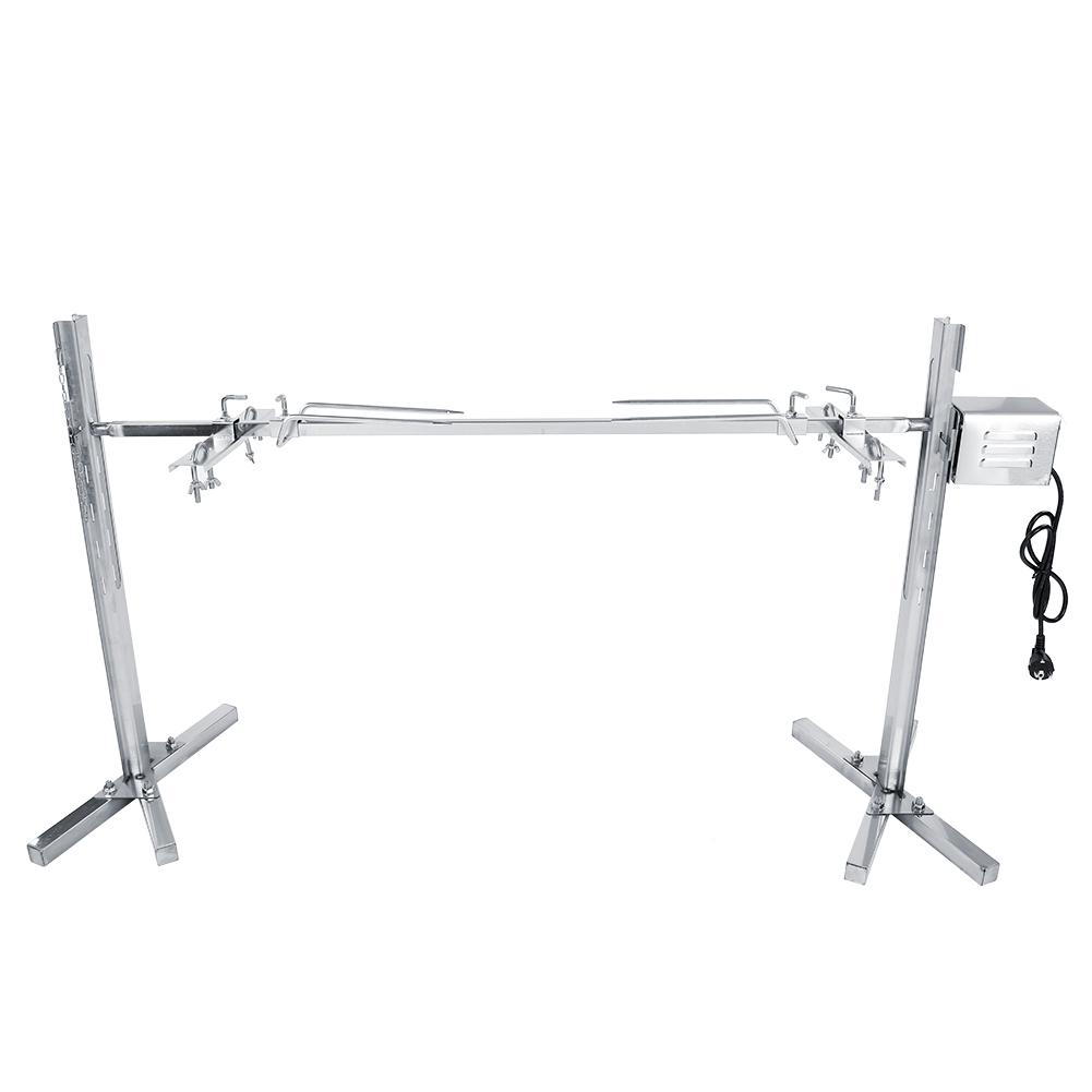 Rotisserie Kit for Barbecue Stainless Steel Spit Rod Meat Forks with Electric Motor