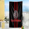 Ac Milan Personalized Text Beach Towel Super Soft Microfiber Quickdry Fabric Suitable for Swimming Gym Camping Yoga Vacation