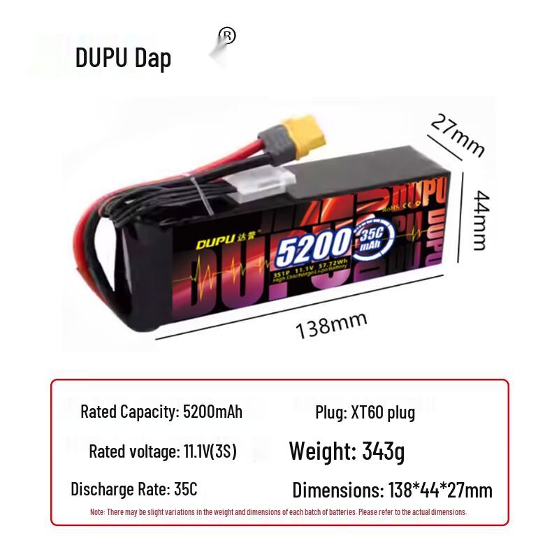 DUPU RC Lipo Battery for FPV Drones and Fixed-Wing Aircraft