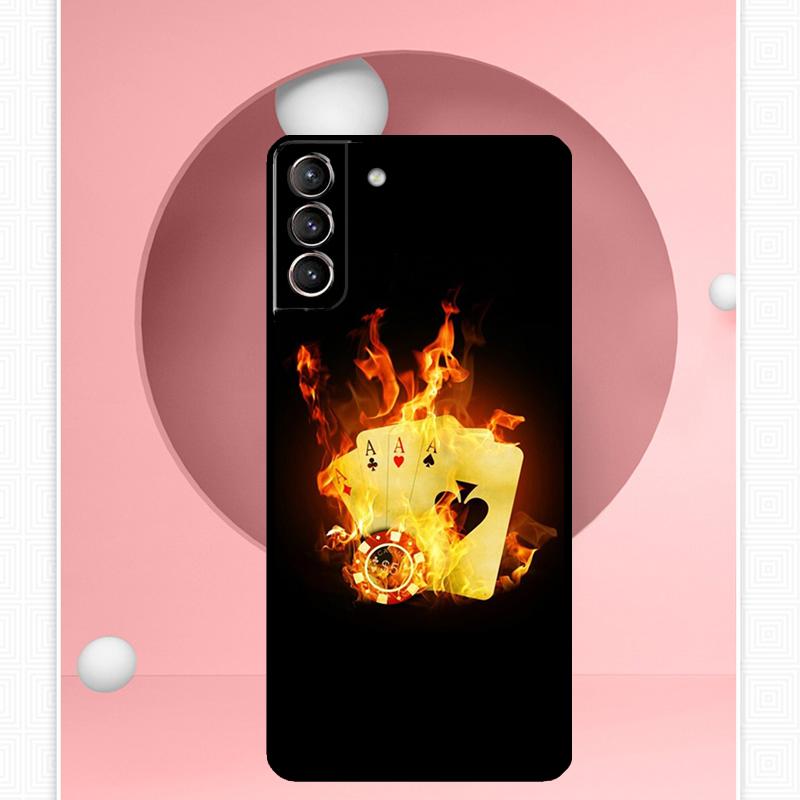 Poker Playing Card Case For Samsung Galaxy S25 Ultra S20 S21 S22 S23 S24 Plus S9 S10 S24 FE S25 FE Cover Funda