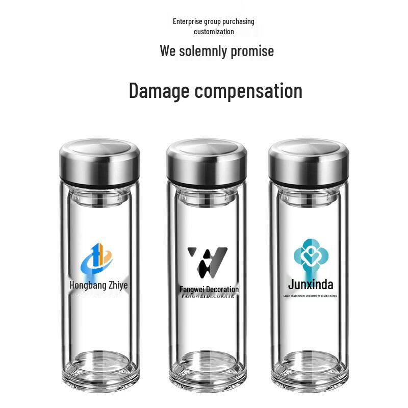 ZISIZ Double-Layer Glass Water Cup