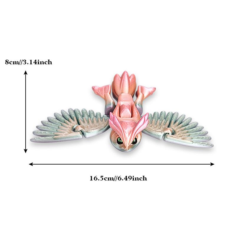 

3D Printing Owl Button To Swing Wings Home Crafts Kid Toys Table Top Ornament Joint Movable Cartoon Simulation Animal Figure